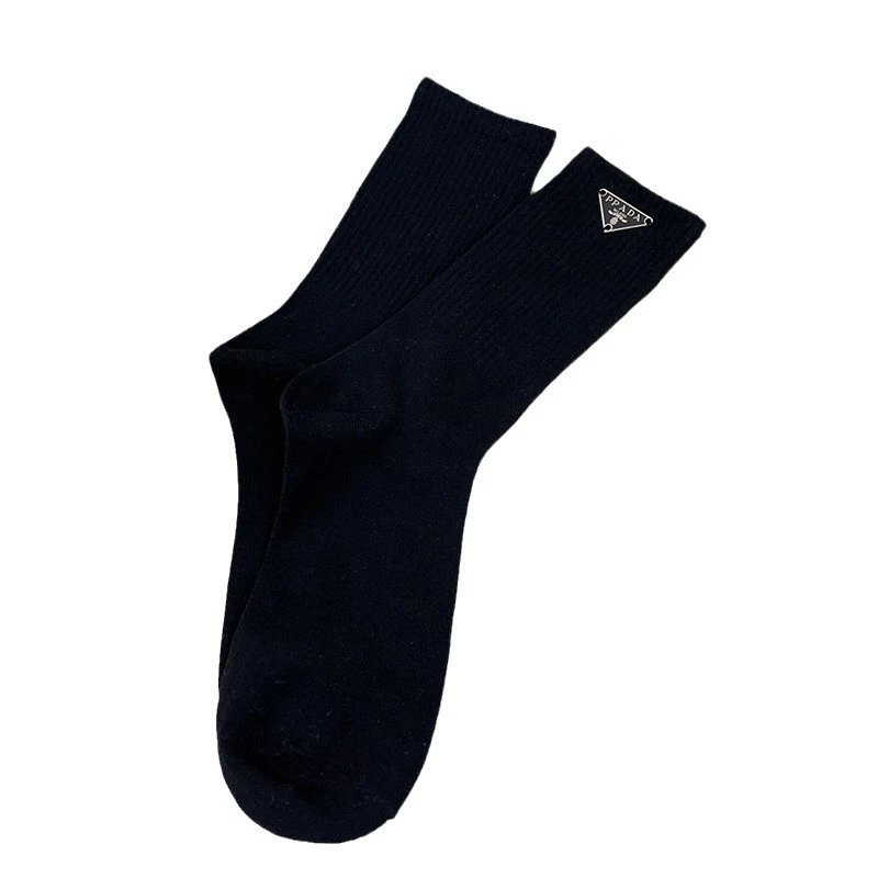 Unbranded Socks Ribbed crew with triangular logo plaque image 5