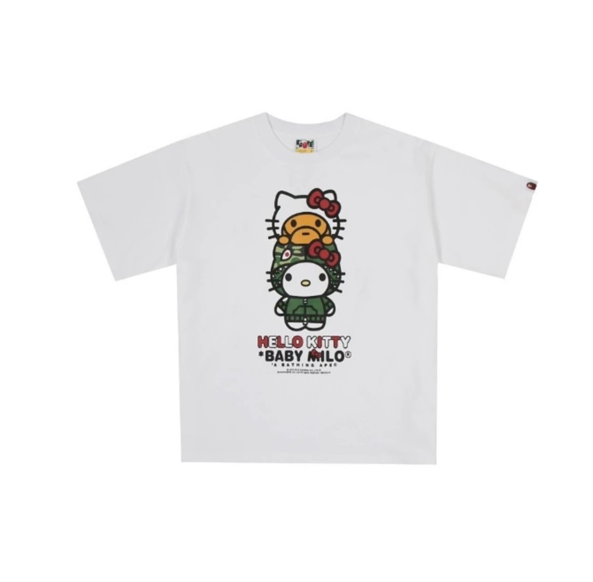 A Bathing Ape T-Shirts Baby Milo Sanrio Character Graphic — White and green