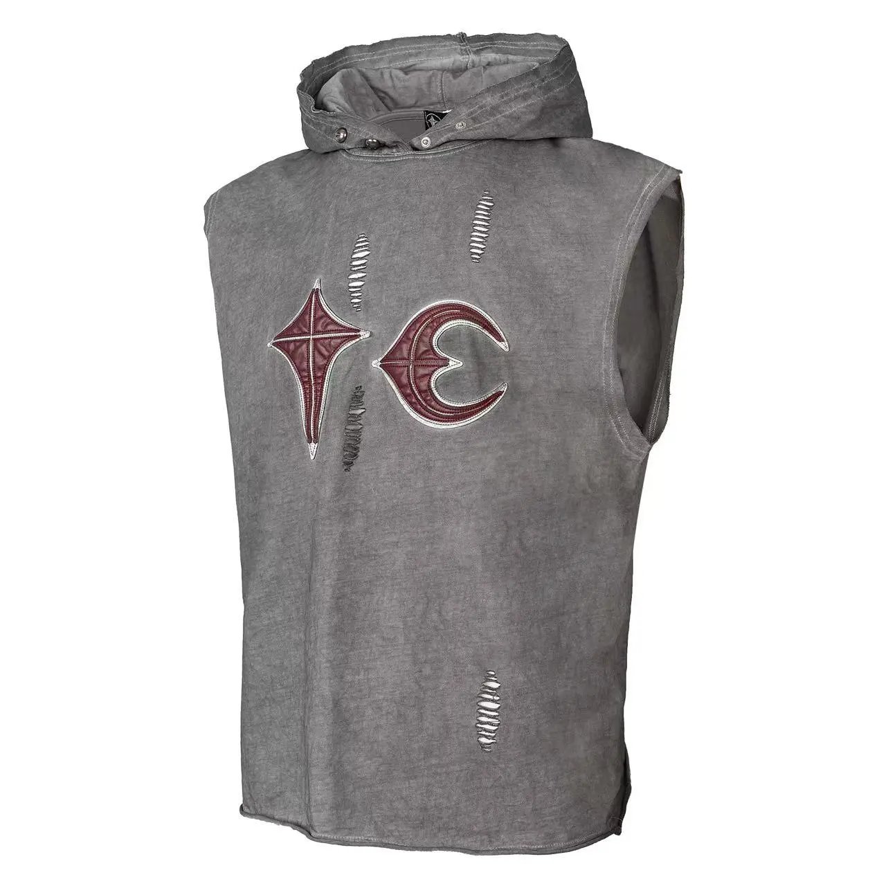 Unbranded T-Shirts Star and crescent moon graphic — Hooded gray