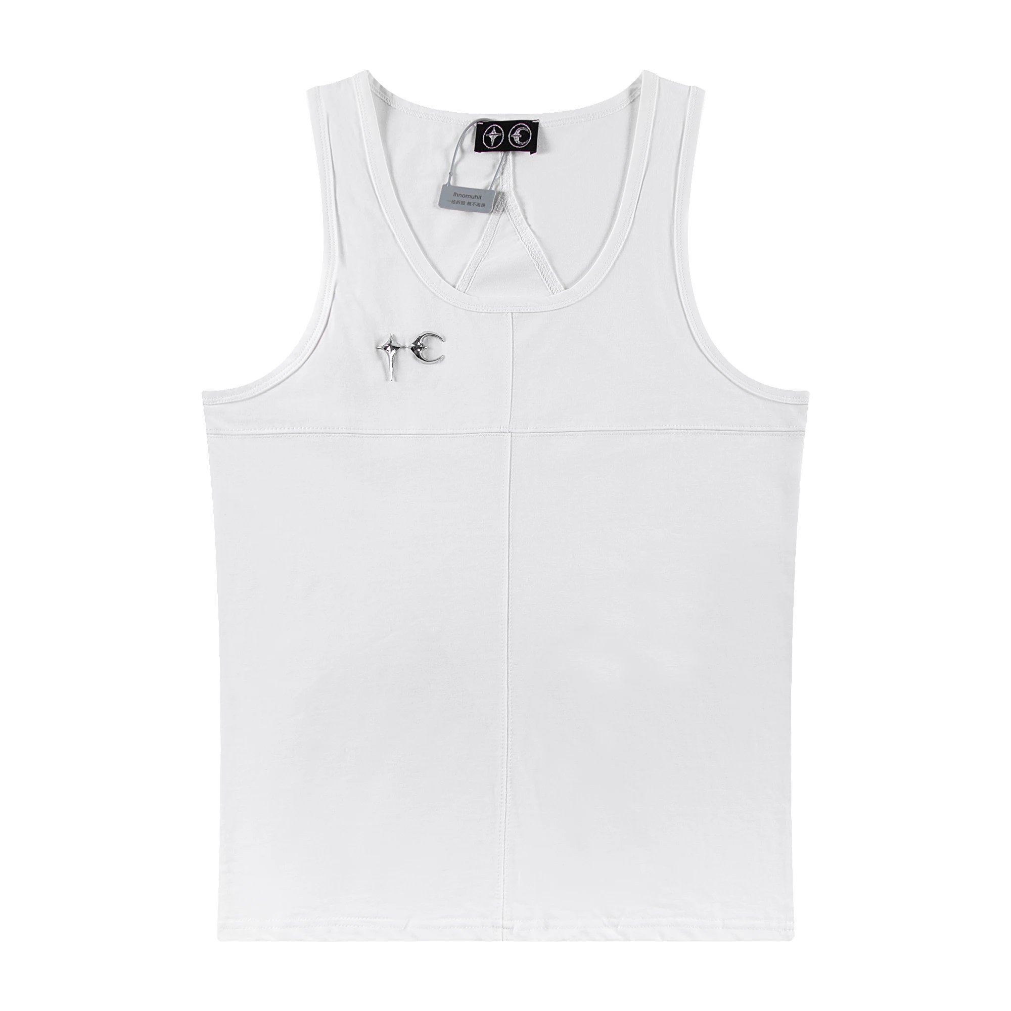 Unbranded T-Shirts Star and crescent moon graphic — White vest