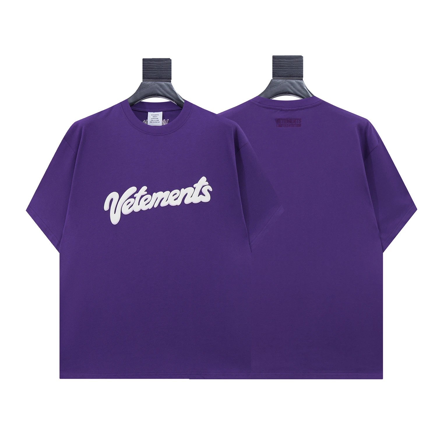 Vetements T-Shirts Graphic Logo Print — 8014 purple