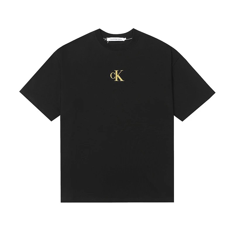 Calvin Klein T-Shirts Logo-print crew-neck short-sleeve — 502 black