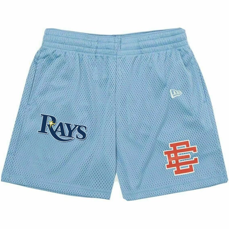 Eric Emanuel Shorts Mesh basketball with team graphic patches — American style EE Quick-drying RAYS Shorts 34