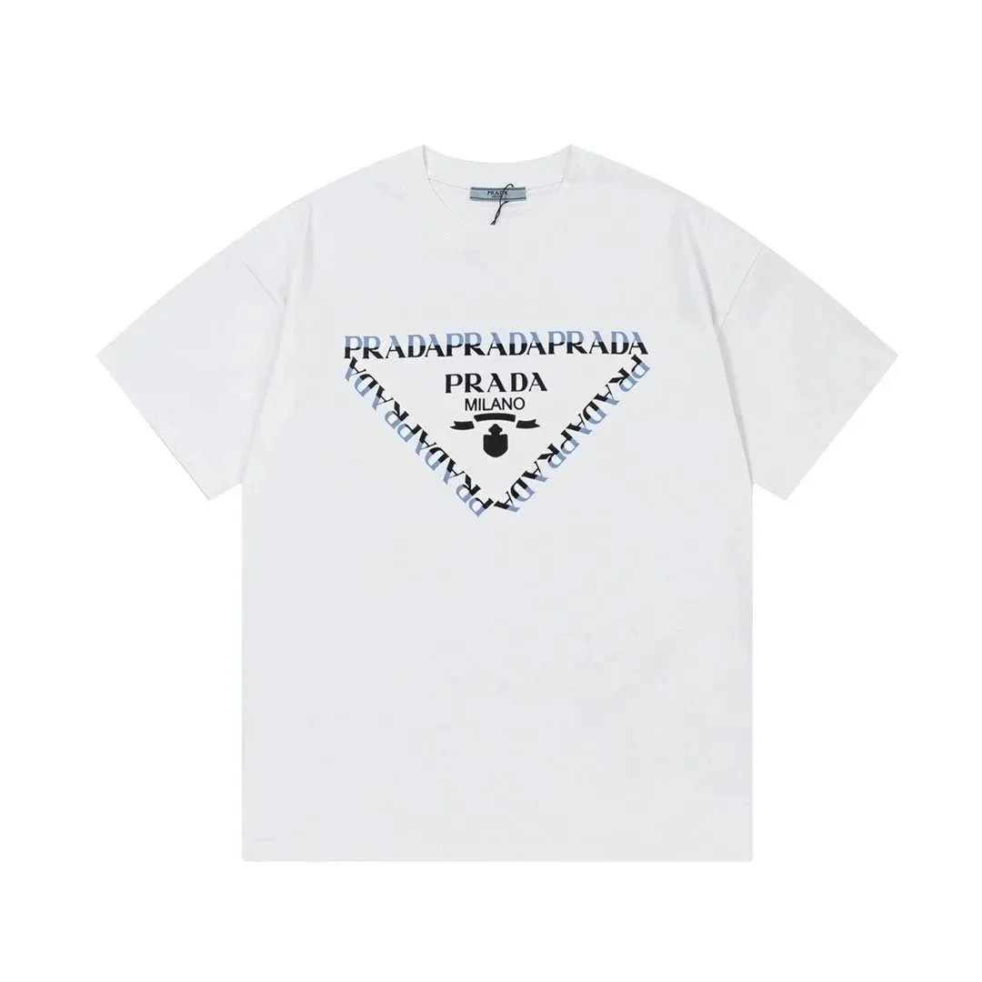 Prada T-Shirts Short-Sleeve Logo T-Shirt — 21