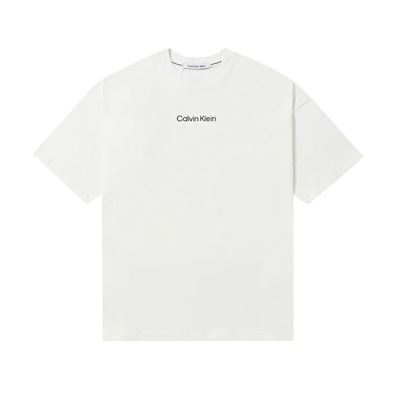 Calvin Klein T-Shirts Logo-print crew-neck short-sleeve — 506 white