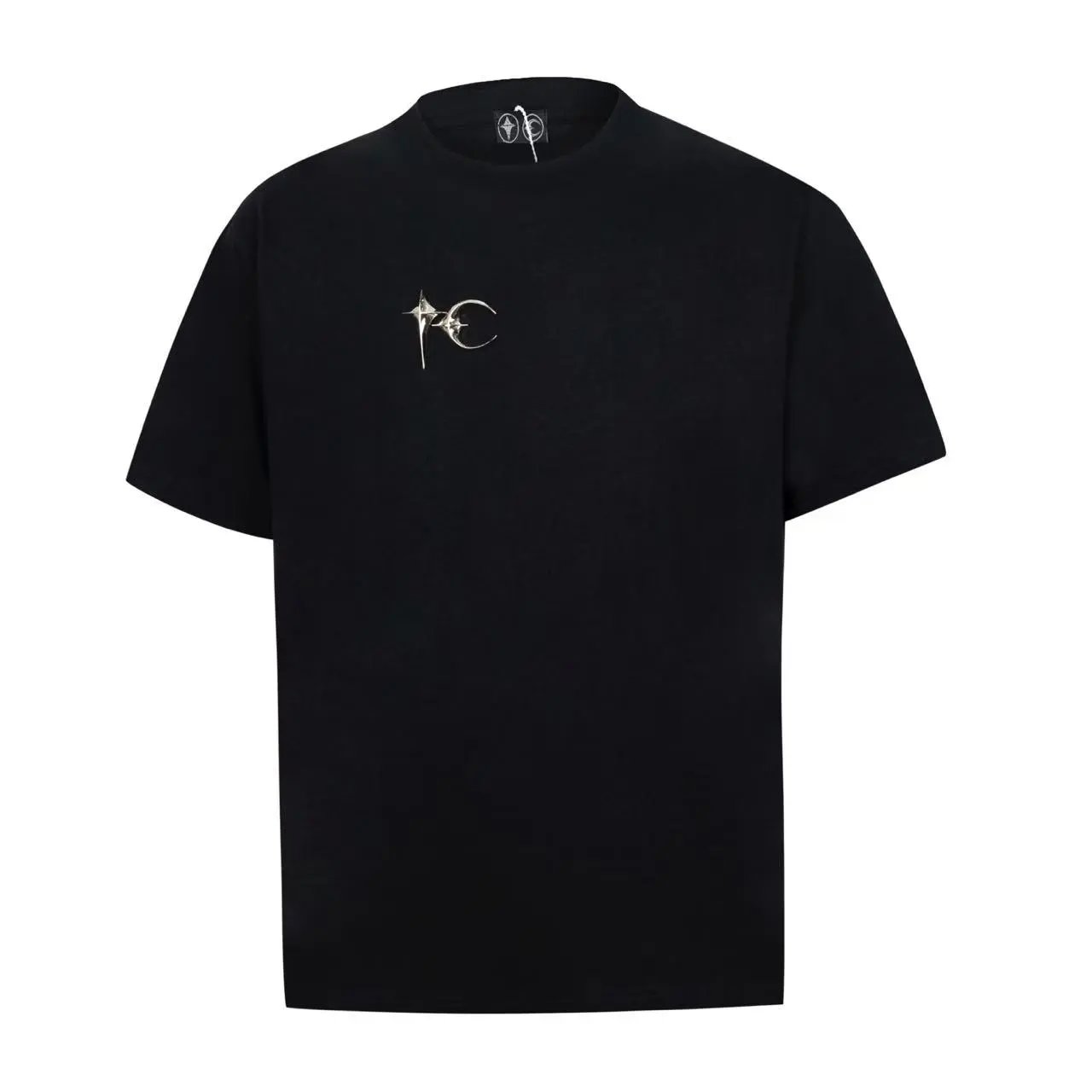 Unbranded T-Shirts Star and crescent moon graphic — Metallic Black