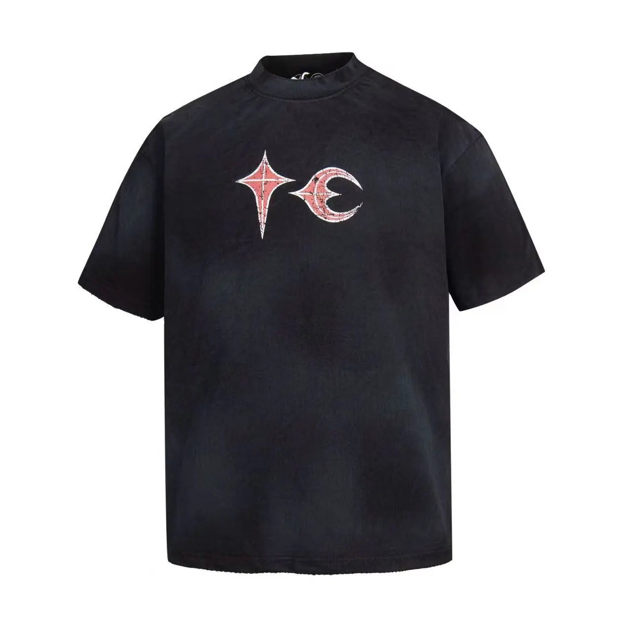 Unbranded T-Shirts Star and crescent moon graphic — Washed black