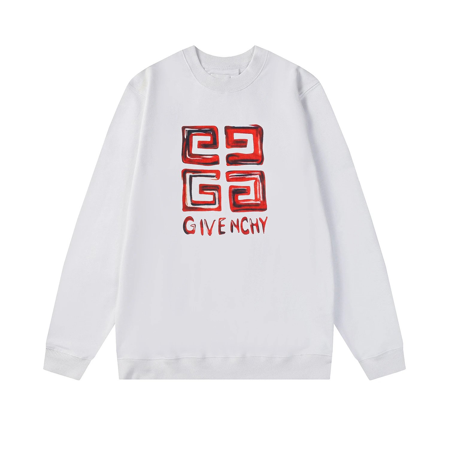 Givenchy Logo Print Green 4G Locks Sweatshirt White Hoodie - 14