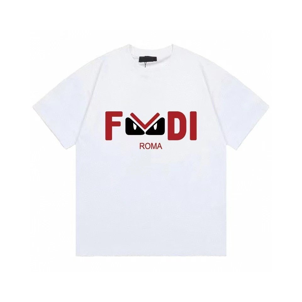 Fendi T-Shirts Short-Sleeve Logo Print — F59