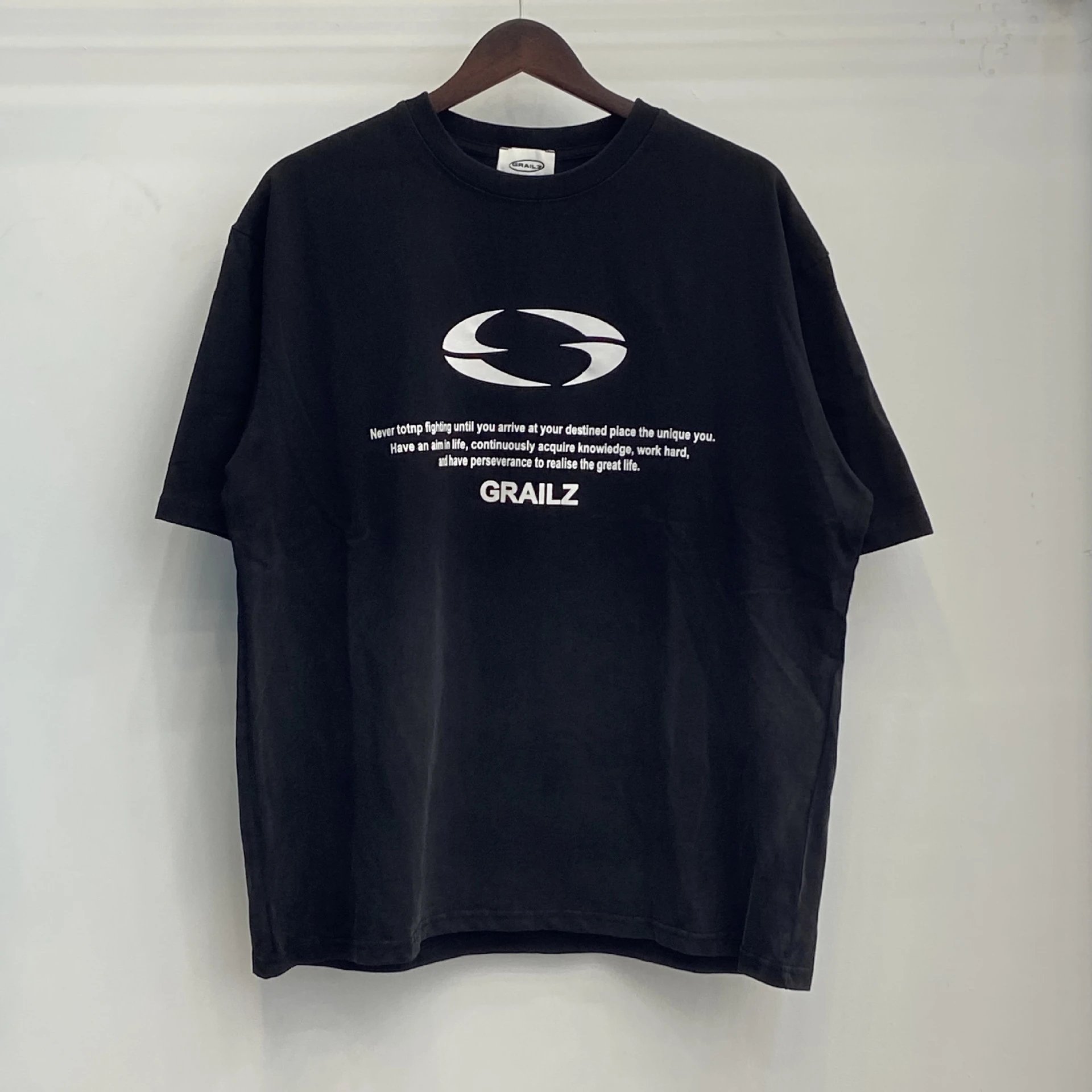 GRAILZ T-Shirts Oversized Graphic Print — Black GR 66