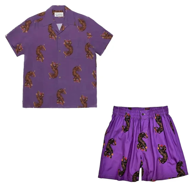 WACKO MARIA Matching Sets Tiger Print Hawaiian Shirt and Shorts Set product detail image 30