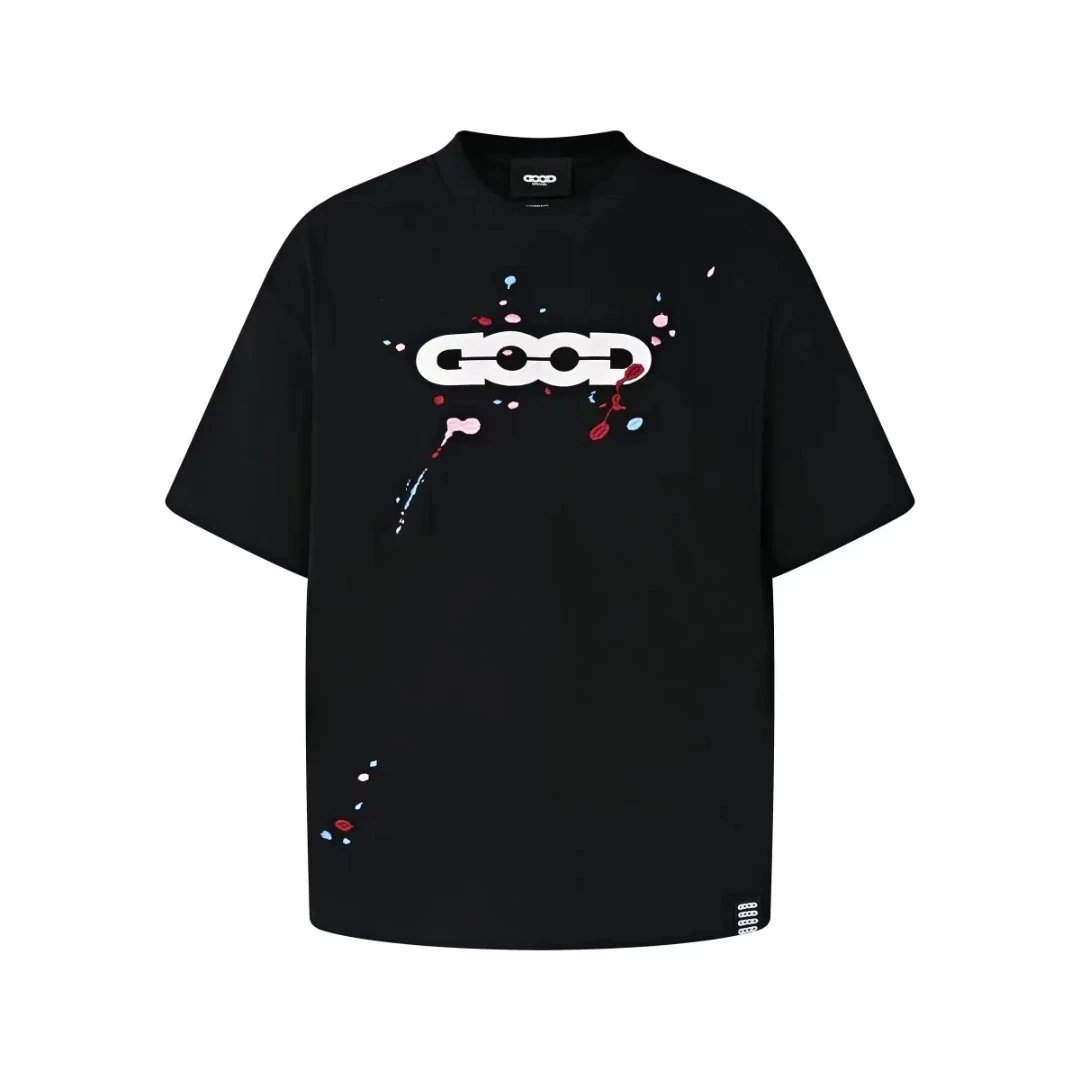 GOODBAI T-Shirts Oversized short-sleeve logo graphic T-shirt — 02 Black
