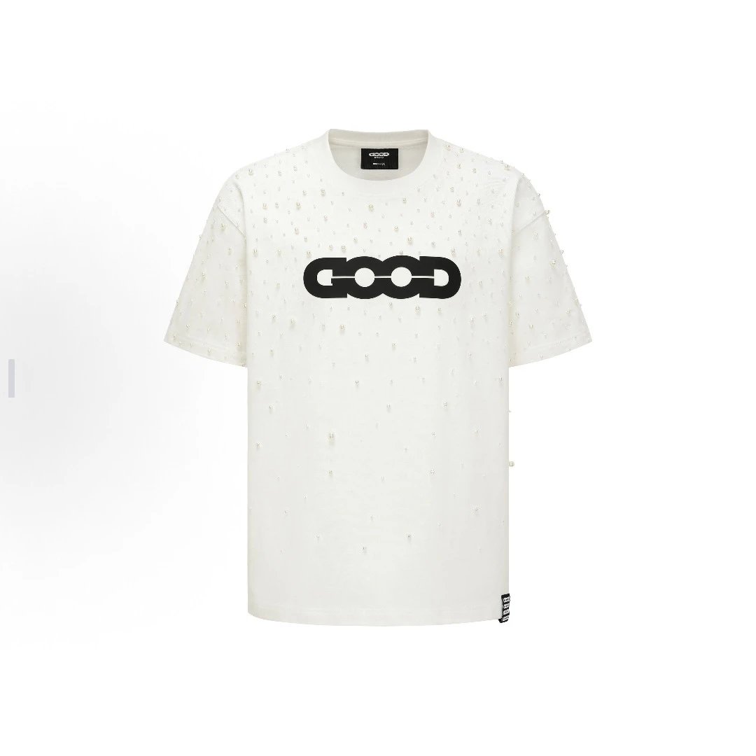 GOODBAI T-Shirts Oversized short-sleeve logo graphic T-shirt — 95 white