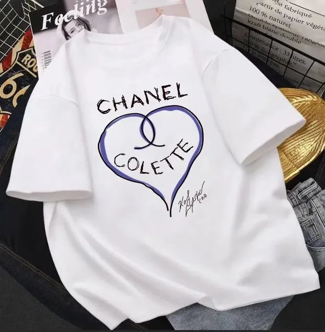 Chanel T-Shirts Short-Sleeve Logo Print — 9