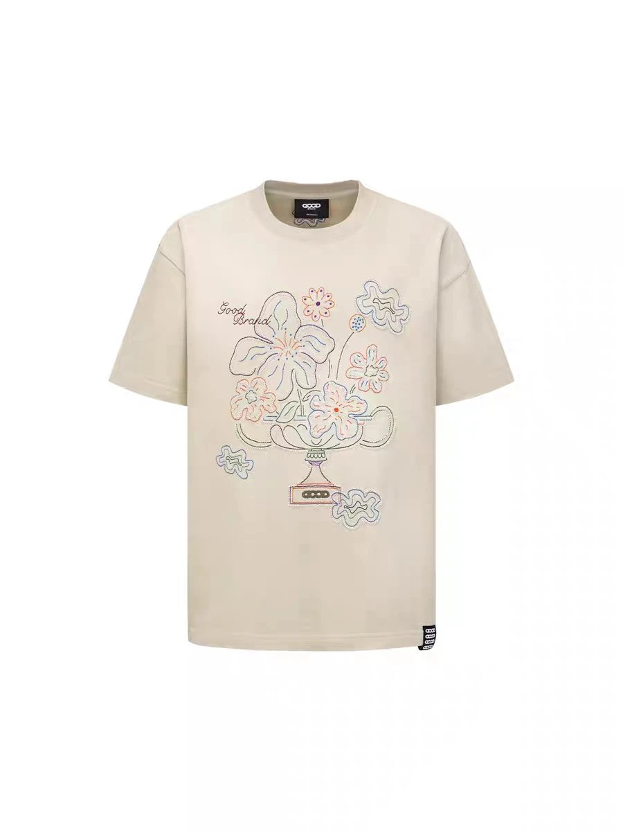 GOODBAI T-Shirts Oversized short-sleeve logo graphic T-shirt — 07 Apricot