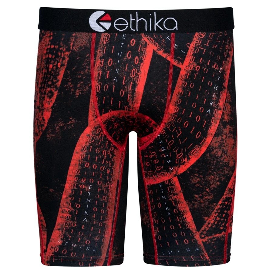 Ethika Underwear Printed Boxer Briefs — Sanskrit Red Snake