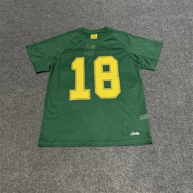 Corteiz T-Shirts 18 Mesh Jersey — Green short-sleeved shirt