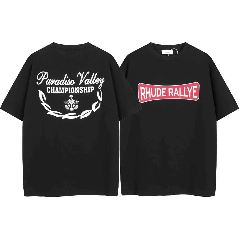 Rhude T-Shirts Graphic Print Short-Sleeve T-Shirt — 8049 black
