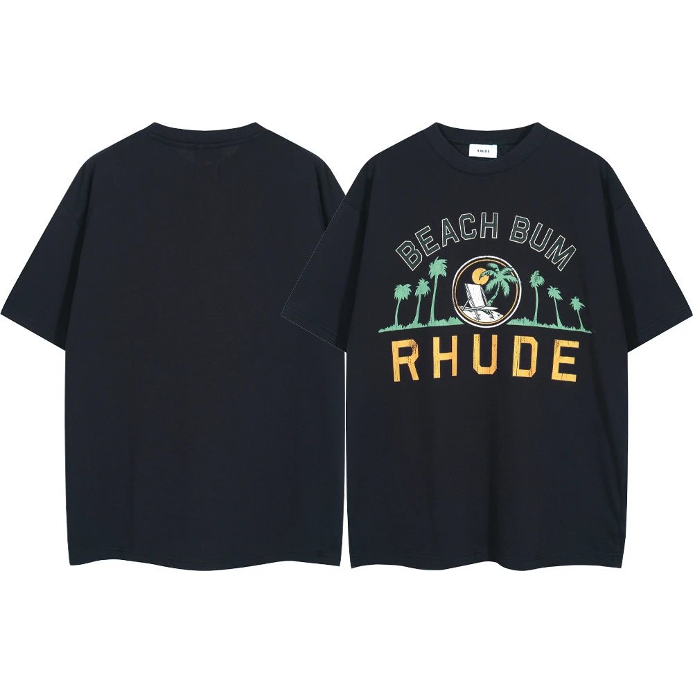 Rhude T-Shirts Graphic Print Short-Sleeve T-Shirt — 8059 black