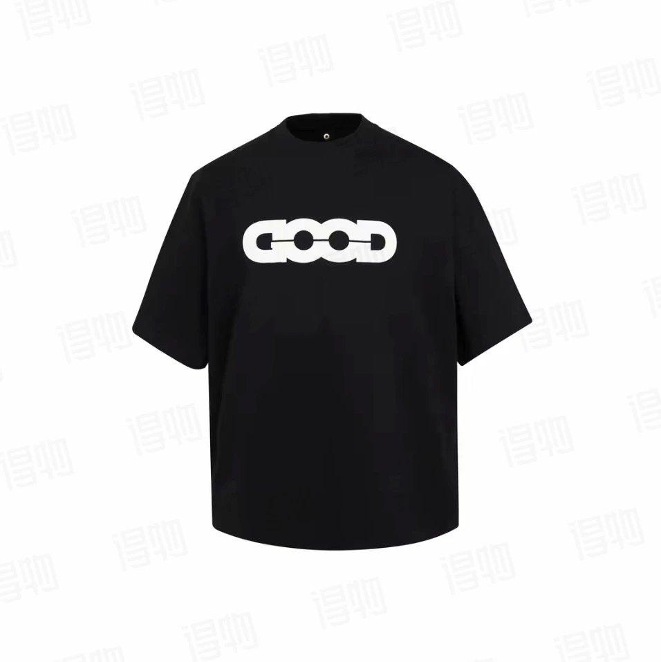 GOODBAI T-Shirts Oversized short-sleeve logo graphic T-shirt — 06 Black