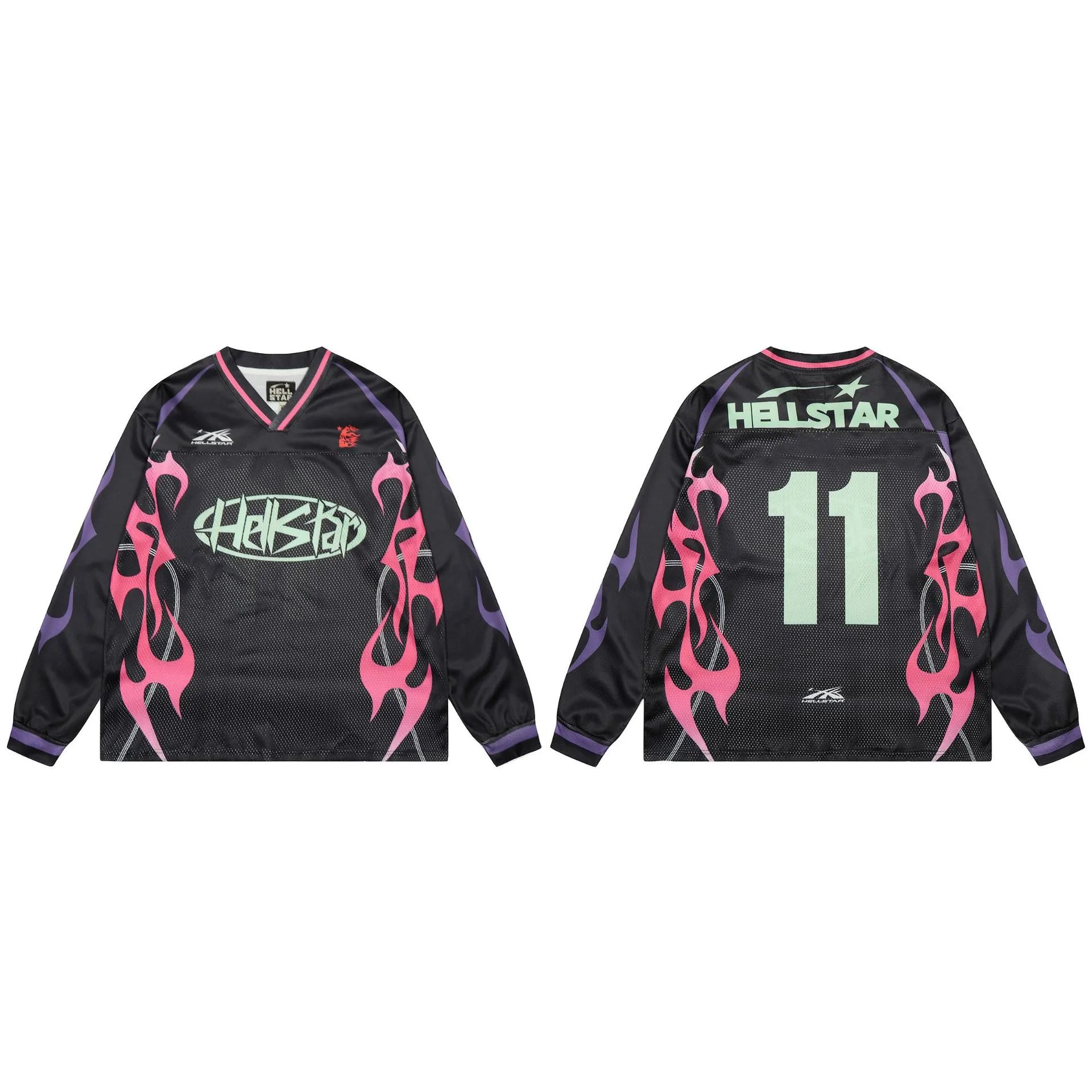Hellstar T-Shirts Mesh football jersey graphic — SSH 2517 Black