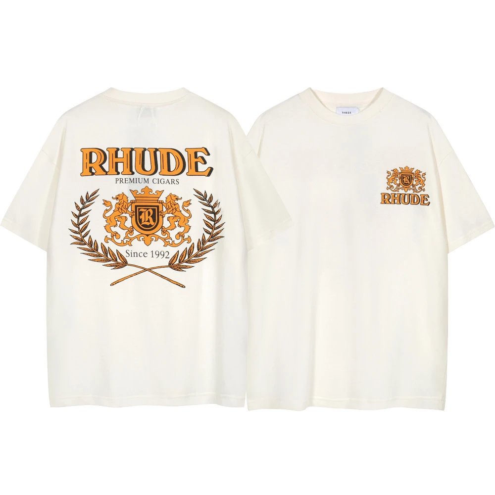 Rhude T-Shirts Graphic Print Short-Sleeve T-Shirt — 8061 white