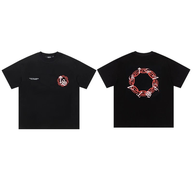 Trapstar T-Shirts Graphic Logo Short-Sleeve T-Shirt — 717 Black and red