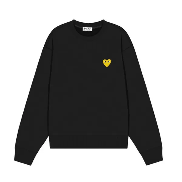 Comme des Garçons Play Heart Logo Black Sweatshirt Sweater - 1