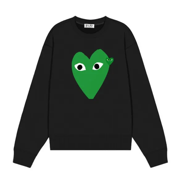 Comme des Garçons Play Heart Eyes Green Black Hoodie - 1