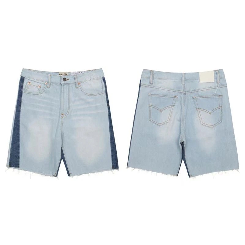 Gallery Dept. Shorts Distressed paint-splatter denim — 623 blue