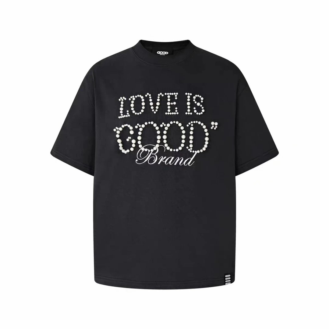 GOODBAI T-Shirts Oversized short-sleeve logo graphic T-shirt — 03 Black