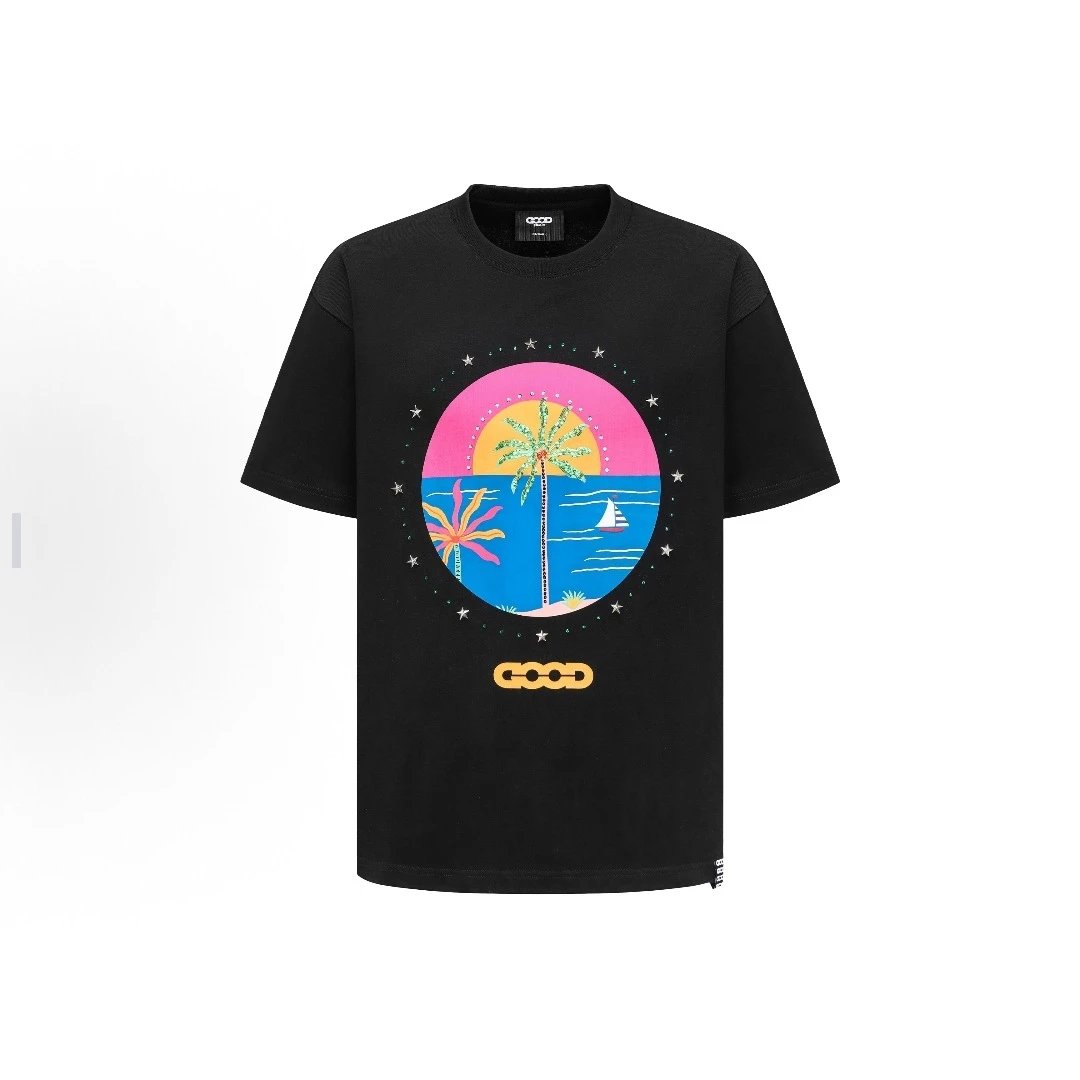 GOODBAI T-Shirts Oversized short-sleeve logo graphic T-shirt — 94 black