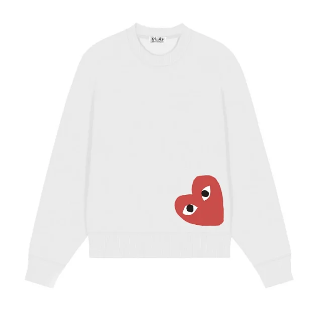 Comme des Garçons Hoodies & Sweatshirts PLAY heart graphic crewneck sweatshirt product detail image 17