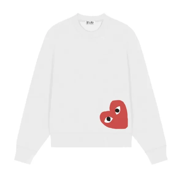Comme des Garçons Play Heart Eyes White Sweater - 18