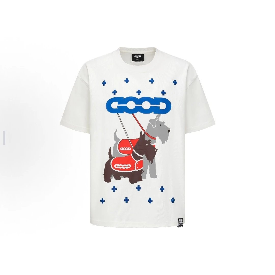 GOODBAI T-Shirts Oversized short-sleeve logo graphic T-shirt — 97 white