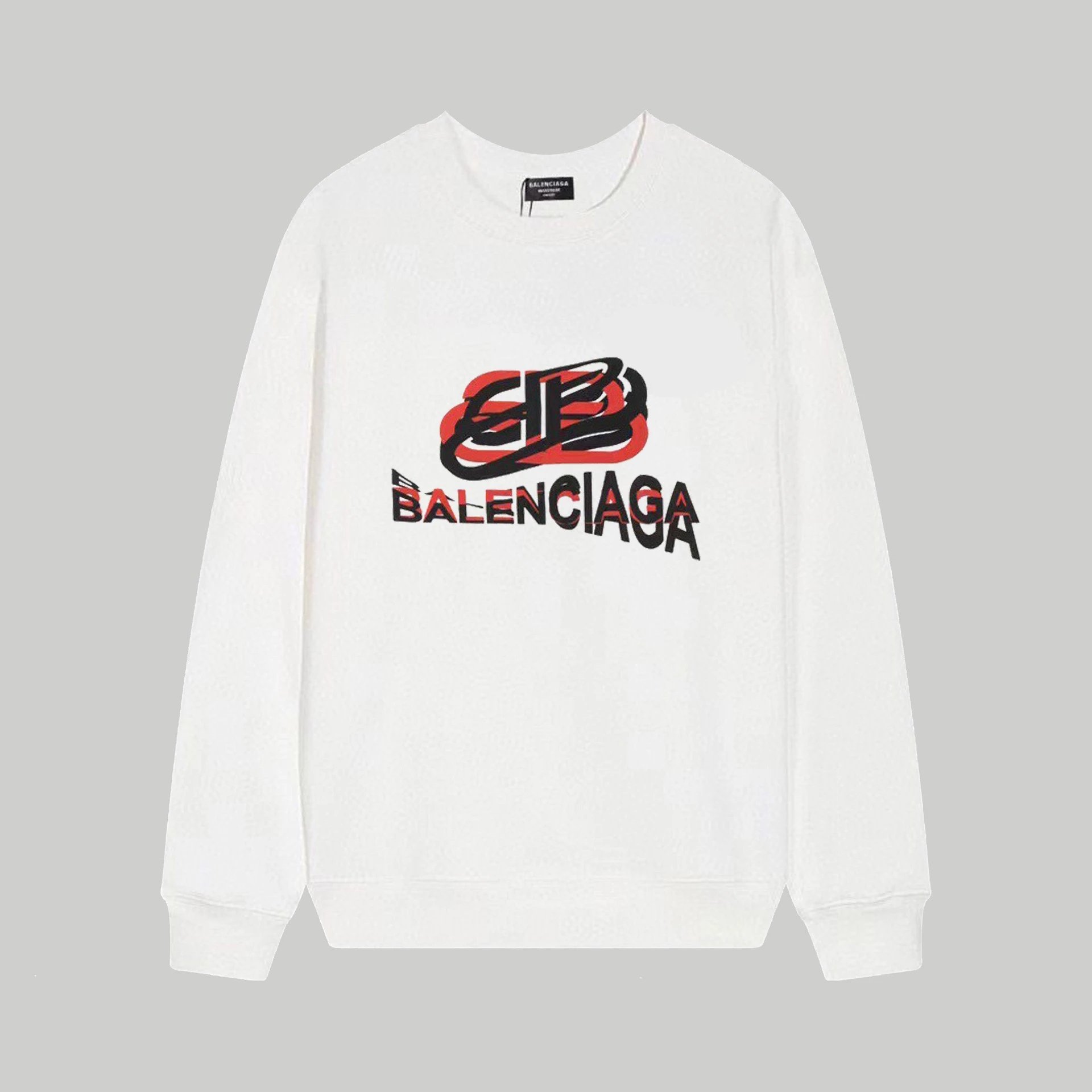 Balenciaga Hoodies & Sweatshirts Crewneck logo-print sweatshirt — 163 white