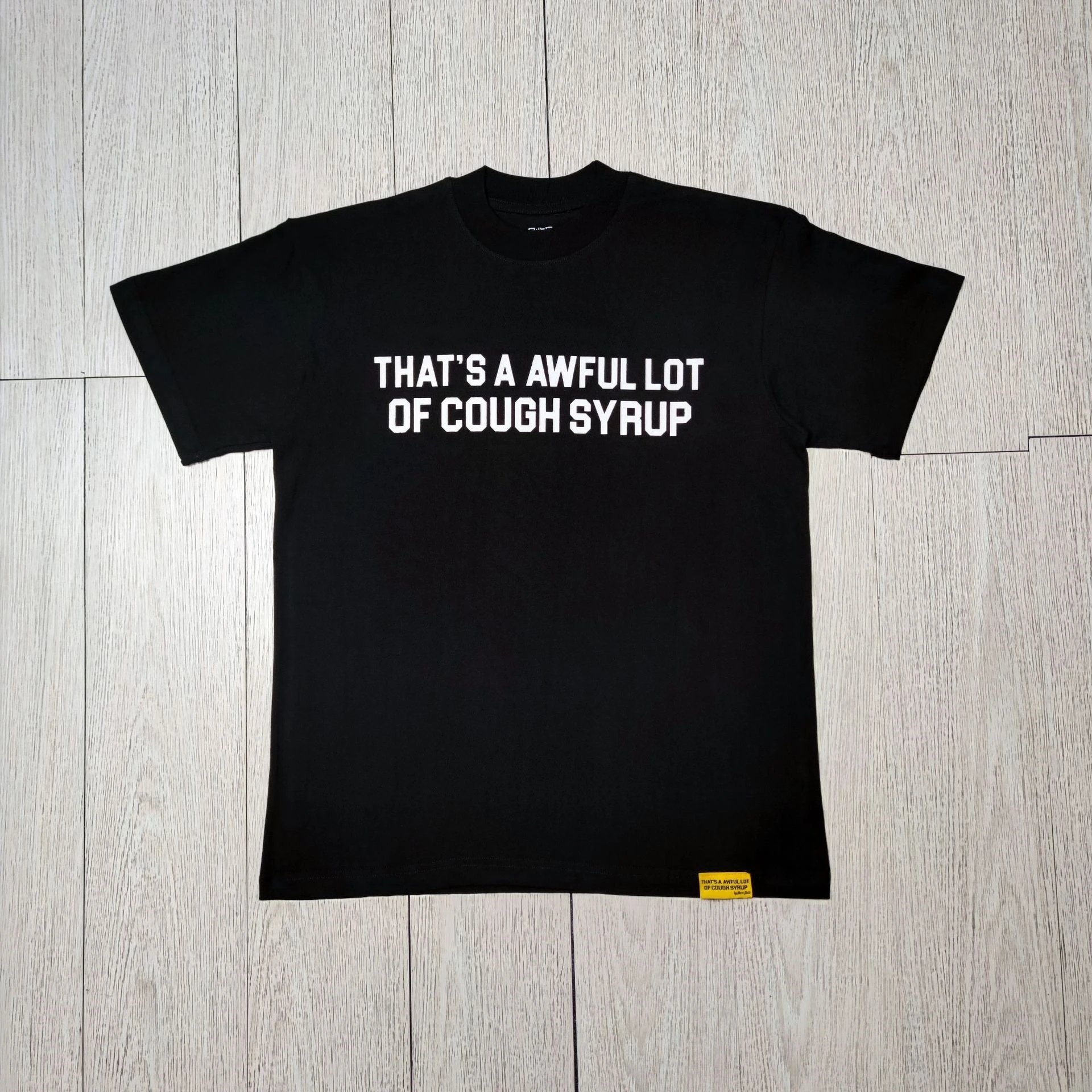 Cough Syrup T-Shirts Graphic Print — 01 Black short-sleeved shirt