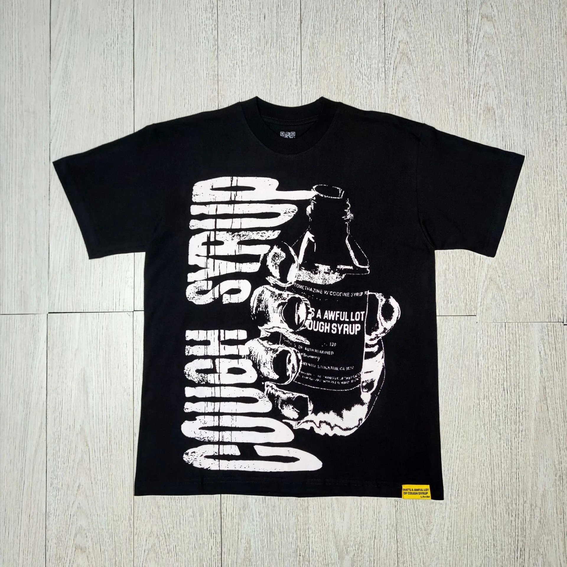 Cough Syrup T-Shirts Graphic Print — 02 Black short-sleeved