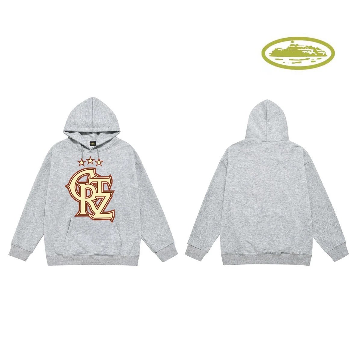 Corteiz Hoodies & Sweatshirts Classic Series printed pullover hoodie — C 2013 Gray (terry)