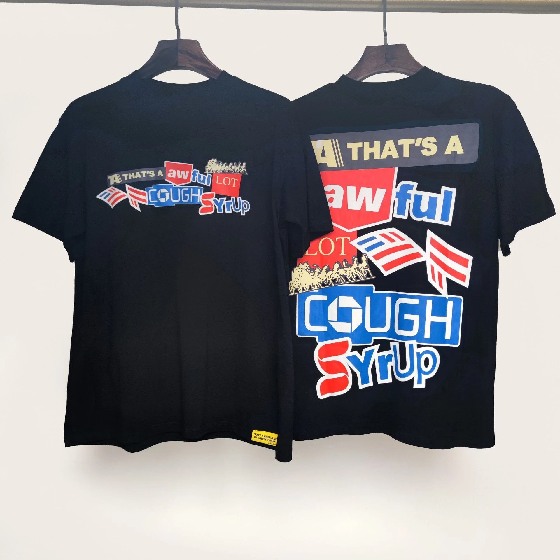 Cough Syrup T-Shirts Graphic Print — 08 Black short-sleeved