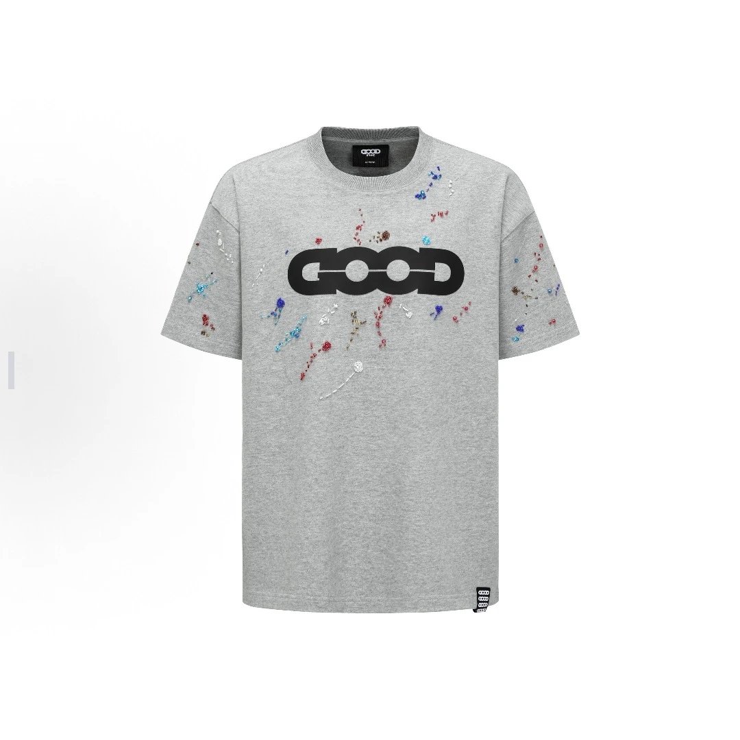 GOODBAI T-Shirts Oversized short-sleeve logo graphic T-shirt — 93 gray