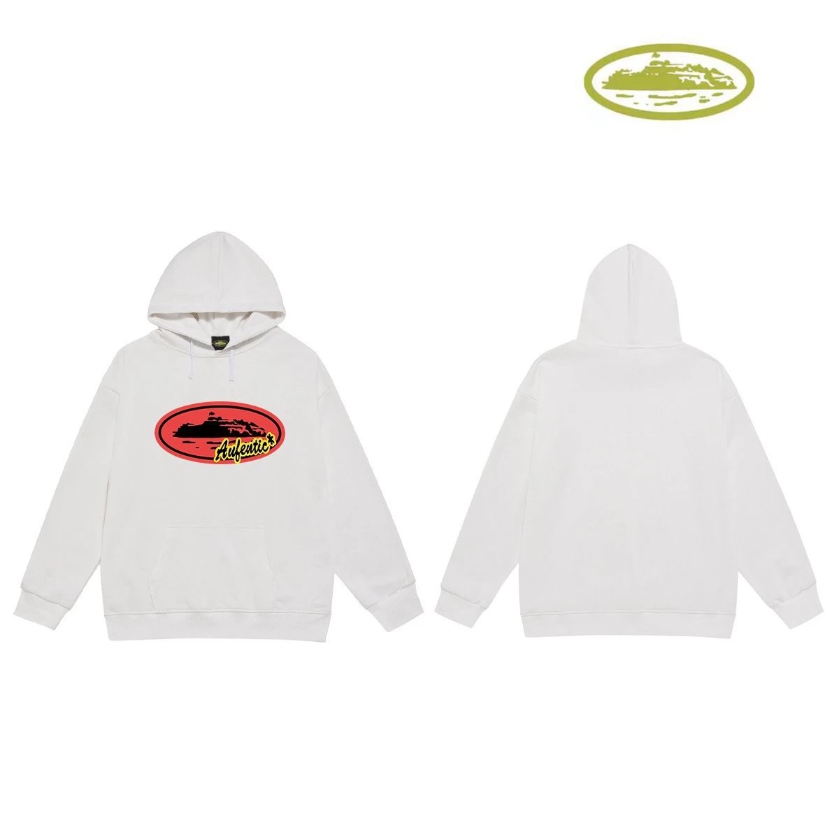 Corteiz Hoodies & Sweatshirts Classic Series printed pullover hoodie — C 2021 White (terry)