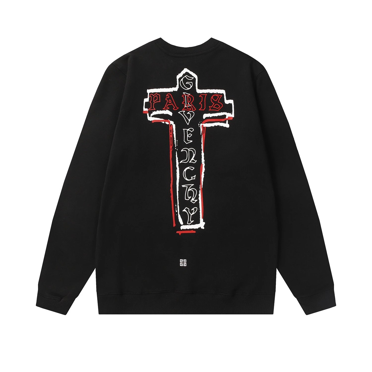 Givenchy Logo Print Green 4G Locks Sweatshirt White Hoodie - 23