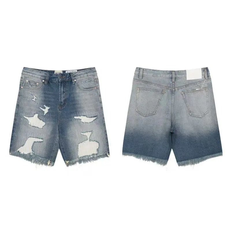 Gallery Dept. Shorts Distressed paint-splatter denim — 622 blue