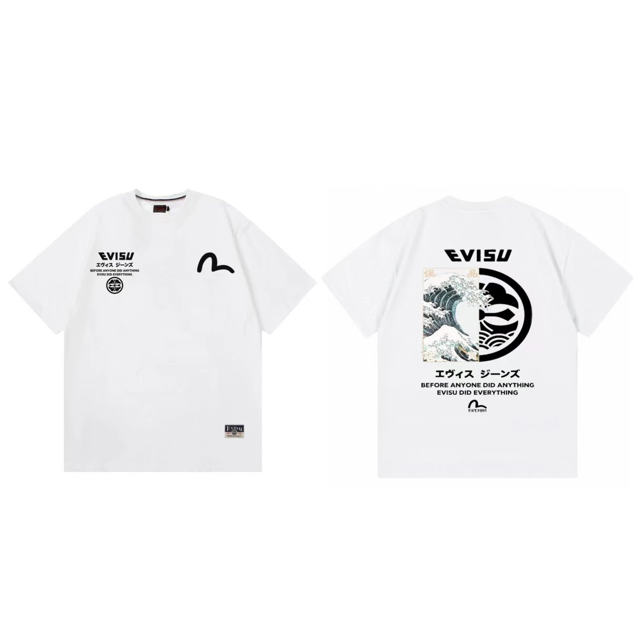 Evisu T-Shirts Short-Sleeve Graphic Print T-Shirt — white F 237