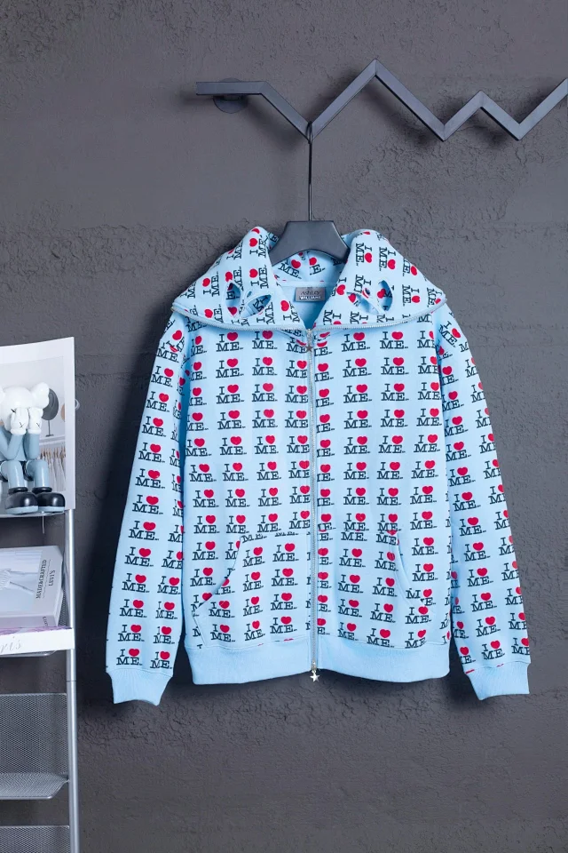 Ashley Williams Hoodies & Sweatshirts Zip-Up Hoodie with I Heart Me Print product detail image 14