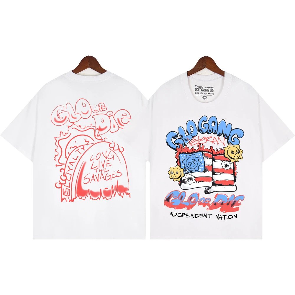 Glo Gang T-Shirts Graphic Print Crew Neck T-Shirt — 102 white