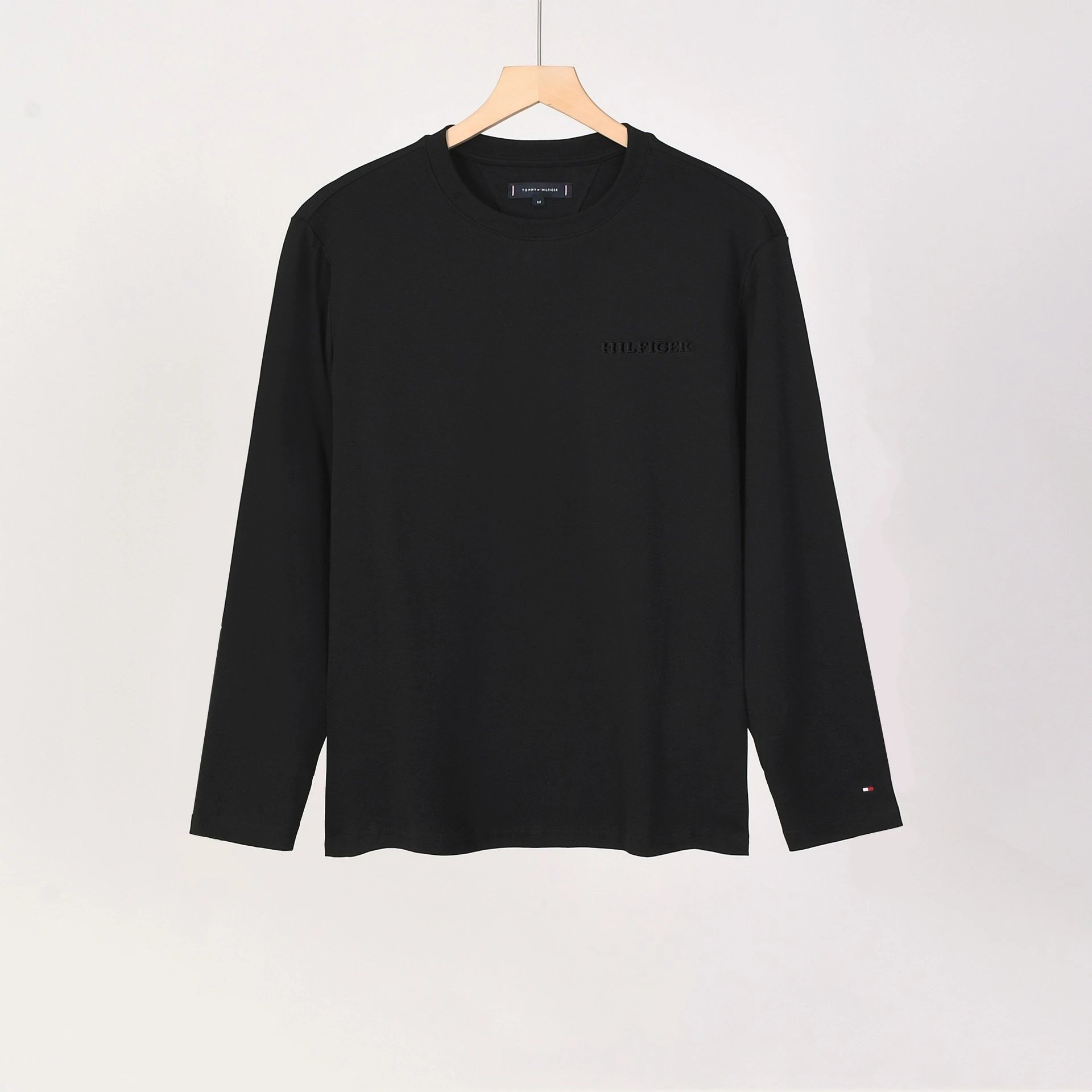 Polo Ralph Lauren T-Shirts Long-Sleeve Crew-Neck Embroidered Logo — 1513 Black