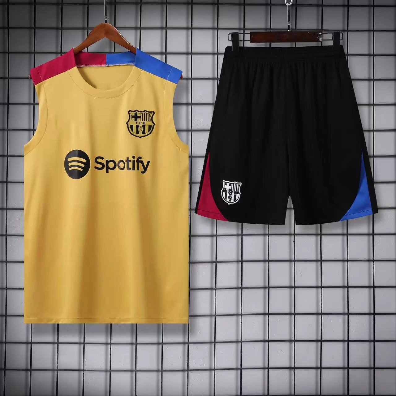 Atlético de Madrid Football Jerseys Sleeveless jersey and shorts set — 2425 Barcelona Gold