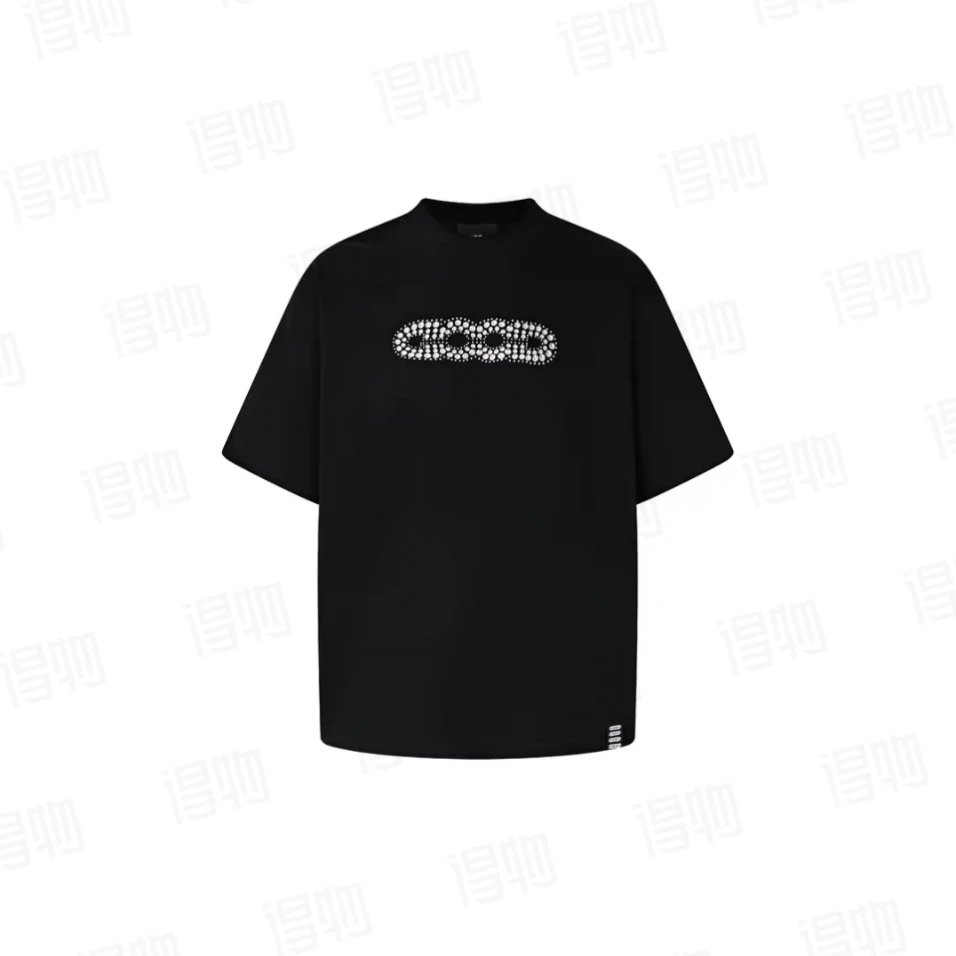 GOODBAI T-Shirts Oversized short-sleeve logo graphic T-shirt — 01 Black